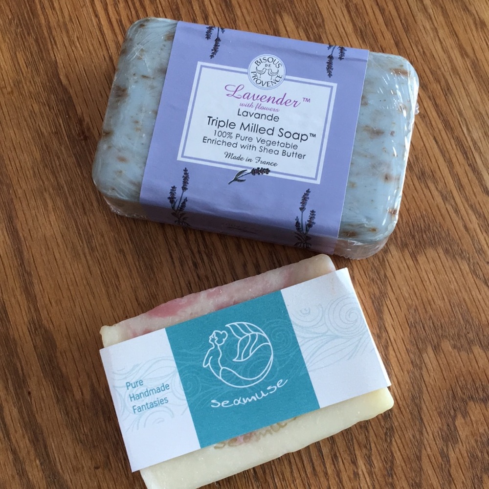 Lavender Bisous de Provence soap & Seamuse soap